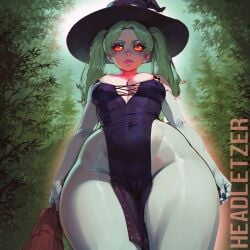 ai_generated cameltoe cosplaying costume cyberpunk:_edgerunners forest headletzer night pelvic_curtain rebecca_(edgerunners) tagme witch_costume witch_hat