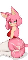 1girls amy_rose angry ass big_ass big_breasts cum cum_on_ass sonic_(series) sonic_the_hedgehog_(series)