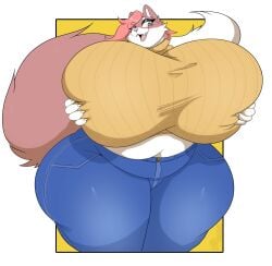 big_breasts breasts female furry huge_breasts kibblesyourbits thick_thighs wide_hips