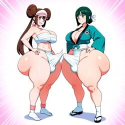 2futas ai_generated ass ass big_ass big_breasts big_butt breasts erection erection_under_clothes erection_under_loincloth fundoshi fundoshi_futanari fundoshilover101 futanari game_freak happi_(clothing) huge_ass huge_breasts huge_butt loincloth nintendo pokemon rosa_(pokemon) sarashi tabi_socks yamathegod_(style)