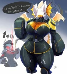 2020s 2024 2d 2d_(artwork) 2girls 5_fingers :d alien alien_girl alien_humanoid anthro armor armored_female arthropod arzyparzy ass automaton_(helldivers) big_ass big_breasts big_butt big_thighs blue_hair breasts bug bug_girl busty child_bearing_hips covered_eyes cute dat_ass dialogue english english_text female female_focus female_only furry furry_female furry_only hair_over_one_eye helldiver_(helldivers) helldivers helldivers_2 hi_res highres hips hourglass_figure hug hunter_(helldivers) insect_girl insects large_ass large_breasts large_butt large_thighs military military_uniform mouth_open nervous pauldrons red_sclera robot robot_girl round_ass salute short_hair slim_waist tail terminid thick_thighs thighs tongue voluptuous wide_hips