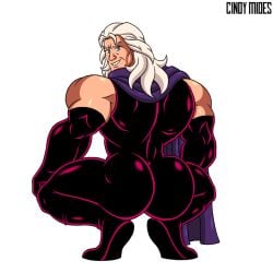 ass_focus back_view broly_culo cindymides looking_at_viewer looking_over_shoulder magneto male male_only marvel meme meme_reference solo squatting x-men x-men_97