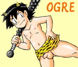 1boy costume horns male_only nipples penis pokemon solo tagme testicles topless tosei weapon