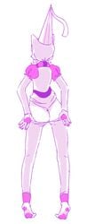 1girls ass butt_crack cat_ears catgirl clothing facing_away furry hat homestuck jasprosesprite ms_paint_adventures paws rose_lalonde short_hair solo sprite stripping undressing white_background white_hair white_skin