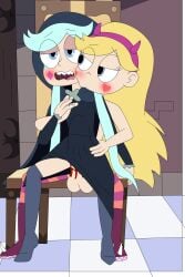 blonde_hair blue_eyes blue_hair blush clothed_sex incest indoors indoors_sex moon_butterfly pedroillusions socks star_butterfly star_vs_the_forces_of_evil tagme tile_floor vaginal virgin virginal_blood