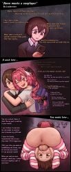 2boys 2femboys 3koma accidentally_gay astolfo_(fate) astolfo_(fate)_(cosplay) brown_hair comic cosplay face_fucking fate_(series) femboy femboydom gay irrumatio leoderorero male_sucking_femboy pink_hair tagme yaoi