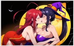 2females 2girls 2women ai_generated akeno_himejima girl_on_girl high_school_dxd lesbian_couple lesbian_kiss lesbian_sex rias_gremory yuri yuri yuri