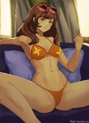 atlus breasts female female_only kujikawa_rise persona persona_4 solo sunglasses swimsuit tagme thats-lewdacris