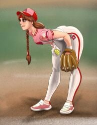 1girls ass athletic athletic_female bandana baseball baseball_cap baseball_glove baseball_uniform bending_over bent_over big_ass braid braided_ponytail brown_eyes brown_hair clothed cute dat_ass fat_ass female gloves hat headwear hips huge_ass king_of_fighters large_ass light-skinned_female light_skin long_hair medium_breasts pants pink_shirt ponytail red_hat shirt shoes smile smiley_face sport sports thick thick_ass thick_thighs thighs thin_waist tied_hair tight_clothing voluptuous voluptuous_female white_gloves white_pants wide_hips yuri_sakazaki