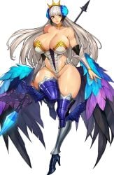 1girls armor ass bare_shoulders bare_thighs big_ass big_breasts bikini clothed clothing color female female_focus female_only gurimjang gwendolyn_(odin_sphere) hi_res large_breasts light-skinned_female light_skin long_hair looking_at_viewer odin_sphere solo solo_female tagme thick_thighs vanillaware white_hair