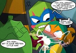 blowjob blowjob_face cum cum_in_mouth cum_on_face gay gay_blowjob gay_sex leo leonardo leonardo_(rise_of_the_tmnt) leonardo_(tmnt) mellowhaven michelangelo_(rise_of_the_tmnt) michelangelo_(tmnt) nsfw raph raphael_(tmnt) rise_of_the_teenage_mutant_ninja_turtles tcest teenage_mutant_ninja_turtles yaoi