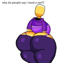 1girls ass back_view english_text gravity_noob_(slap_battles) huge_ass huge_breasts roblox roblox_game robloxian slap_battles tagme text visible_underwear