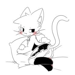 1boy anthro anus anus_peek balls_peek bed blush boykisser cat_ears cat_tail felid feline felis femboy furry laying_on_bed leeeunwoo0224 maid_uniform male male_only perineum short_skirt tail