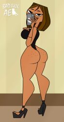 2d 2d_(artwork) ass badluckae brown_hair bubble_butt busty courtney_(tdi) female female_focus female_only hourglass_figure mirror_selfie selfie total_drama_island wide_hips