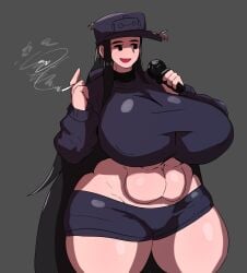 925kyohei big_breasts black_hair buff cassette_girl cigarette friday_night_funkin friday_night_funkin_mod huge_breasts tagme