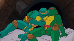 2boys animated balls brothers cut erection flaccid french_kiss gay hammytoy incest kissing makeout male male_only michelangelo multiple_boys no_humans penis raphael teenage_mutant_ninja_turtles turtle yaoi