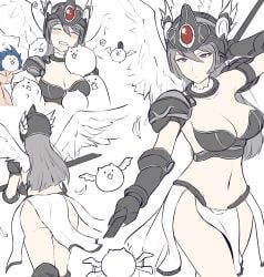 1girls armor ass basic_cat big_ass big_breasts bird_cat cleavage helmet loincloth long_hair pelvic_curtain tank_cat the_battle_cats the_cat_god thick_thighs true_valkyrie_cat valkyrie_cat wings