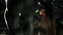 3d ada_wong cupping_balls hand_on_head licking_penis lunex3d mr_x resident_evil resident_evil_2 resident_evil_2_remake