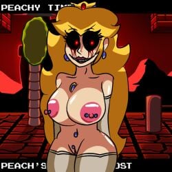 album_cover completely_nude creepypasta friday_night_funkin house_of_horrorbrews mario_(series) marios_madness nightmare_waifu nude peach.exe princess_peach self_upload sinfulstars solo solo_female stockings super_horror_peach_(peach.exe) super_mario_bros.