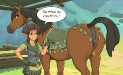 1animal 1girls animal_genitalia anus asking_a_question ass feral horse jotun22 presenting_hindquarters pussy raised_tail smile the_legend_of_zelda