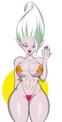 1girls bikini carloshuaiquil dr._arinsu dragon_ball dragon_ball_daima purple_body solo white_hair