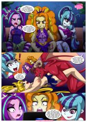 ! 1boy 3_panel_comic 4girls adagio_dazzle angry aria_blaze bishoujo_senshi_sailor_moon clothing comic demon dialogue dirty equestria_girls equestria_untamed friendship_is_magic mud my_little_pony page_1 rainbow_rocks sex skirt small_breasts sonata_dusk speech_bubble tagme text the_dazzlings the_dazzlings_revenge usagi_tsukino