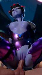 3d 9:16 animated blender blizzard_entertainment blue_hair bodysuit bouncing_breasts breasts female female_on_top front_view headgear lerico213 looking_at_viewer male medium_breasts nipples overwatch penis pleasure_face ponytail purple_skin pussy reverse_cowgirl_position riding sex short_video shorter_than_10_seconds sound tagme tight_pussy torn_bodysuit vaginal_penetration vertical_video video viewed_from_front widowmaker yellow_eyes zugronc
