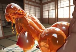 1boy 1girls ai_generated anal anal_sex animated bouncing_breasts breast_expansion bubble_butt doggy_style female gigantic_breasts huge_ass huge_breasts male muxmaxman nami_(one_piece) naughtygirlsai nude one_piece orange_slime sex sex_from_behind slime_girl tagme video