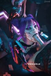 3d ai_generated blowjob cyberpunk_2077 futuristic rita_wheeler tagme video video_games