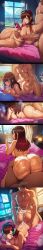1boy 1girl1boy ai_generated big_ass blowing_bubblegum bored cum cum_explosion cum_in_pussy cum_inside cum_on_body d.va distracted expressionless faceless_male fat_ass female handjob hip_grab holding_phone large_breasts large_penis looking_at_phone male motion_blur motion_lines novelai overwatch penis pounding_ass precum zayjax
