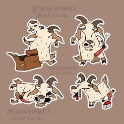 1:1 animal_genitalia animal_penis balls bedroom_eyes bodily_fluids bovid box caprine caprine_genitalia caprine_penis container cum ejaculation feral genital_fluids genitals goat hi_res horn humping male mammal mcdonald's milk_carton milk_container narrowed_eyes pelvic_thrust penis seductive sex sketch srirachamander tapering_penis toony