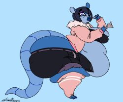 1girls belly_overhang big_ass big_belly big_breast big_lips black_hair cake_slice eating_food fat fat_ass fat_female gigantic_ass huge_ass huge_belly huge_breasts hyper_ass large_ass large_breasts morbidly_obese morbidly_obese_female obese obese_female overweight overweight_female rat rat_ears rat_girl rat_tail skeletal_boy thick_ass thick_thighs unbuttoned_pants xanderdwulfe
