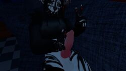 anthro cavalettas_(vrchat) chains furry furry_ears furry_male furry_only knot knotted_penis male_only peace_sign piercings solo vrchat