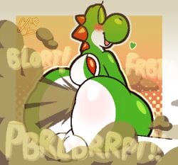 1boy anthro ass backsack balls big_balls big_butt blush butt_jiggle butt_markings dinosaur facial_markings fart fart_fetish fat_ass furry furry_male furry_only genitals glistening glistening_balls glistening_body glistening_butt glistening_genitalia green_body green_heart green_yoshi head_markings head_spikes heart_symbol huge_butt hyper hyper_butt jiggling large_ass looking_at_viewer low_res male male_only mario_(series) markings motion_lines multicolored_body nintendo non-mammal_balls onomatopoeia prehistoric_species rear_view reptile saddle scalie signature simple_background sitting smile smiling_at_viewer solo solo_male sound_effects spikes spikes_(anatomy) text vantablackcomet white_body yoshi yoshi_(character)