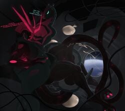 0grapheneheart0 anthro big_penis bodily_fluids condom cum dragon duo english_text filled_condom genital_fluids genitals hi_res huge_cock hyper hyper_genitalia male male/male mythological_creature mythological_scalie mythology penis scalie science_fiction sexual_barrier_device synth_(vader-san) text