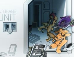 anthro canid canine clothing collar dragon duo escape female hi_res hiconnen latex latex_clothing latex_skinsuit male mammal mekyro mythological_creature mythological_scalie mythology null_bulge prison prison_uniform prisoner scalie sex_toy skinsuit tight_clothing vibrator