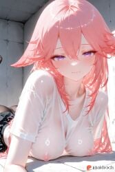 yae miko from genshin impact by aidroch