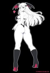 1girls ass capcom celebelian darkstalkers female high_heel_boots morrigan_aensland slingshot_swimsuit