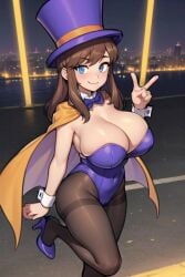 1girls a_hat_in_time aged_up ai_generated ass big_ass big_breasts blue_eyes brown_hair cape civitai detached_collar female female_focus female_only hat_adult hat_kid high_heels hornyboobstard huge_ass huge_breasts large_ass large_breasts leotard light-skinned_female light_skin long_hair looking_at_viewer magician_hat more_at_source oppai pantyhose purple_leotard selfie selfie_pose skindentation sole_female tagme tights voluptuous voluptuous_female