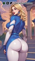 1girls 2d ai_generated big_ass big_breasts big_butt blonde_female blonde_hair blue_bodysuit blue_eyes bodysuit bubble_butt dumptruck_ass dumptruck_butt earrings female female_focus female_only invisible_woman invisible_woman_(marvel_rivals) large_ass large_breasts large_butt light-skinned_female looking_back marvel marvel_rivals red_lips red_lipstick red_nails seramic_seven sideboob solo solo_female solo_focus sue_richards sue_storm thick thick_ass thick_hips thick_legs thick_thighs white_bodysuit