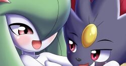 2girls anthro bbmbbf female_only furry humanoid kirlia nintendo no_nude not_full_image palcomix pokemon pokemon_(species) pokepornlive source_request weavile