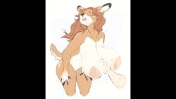 animated big_breasts breasts cleavage dullvivid female fiona_fawnbags_(dullvivid) furry huge_breasts meme nipples shitpost sound tagme thick_thighs video wide_hips