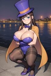 1girls a_hat_in_time aged_up ai_generated ass big_ass big_breasts blue_eyes brown_hair cape civitai detached_collar female female_focus female_only hat_adult hat_kid high_heels hornyboobstard huge_ass huge_breasts large_ass large_breasts leotard light-skinned_female light_skin long_hair looking_at_viewer magician_hat more_at_source oppai pantyhose purple_leotard selfie selfie_pose skindentation sole_female tagme tights voluptuous voluptuous_female