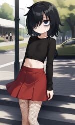 ai_generated flat_chest kuroki_tomoko public watashi_ga_motenai_no_wa_dou_kangaetemo_omaera_ga_warui!