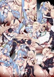 2girls ass azura_(fire_emblem) big_ass big_breasts blue_hair breasts breasts_out clothed_sex corrin_(female)_(fire_emblem) corrin_(female)_(nohr_noble)_(fire_emblem) corrin_(fire_emblem) cousins fire_emblem fire_emblem_fates fire_emblem_heroes french_kiss fukui_sora grey_hair hairband incest kissing large_breasts lesbian_sex long_hair medium_breasts multiple_girls nipples official_alternate_costume pointy_ears pussy scissoring sex tribadism very_long_hair yuri