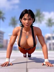 3on3freestyle ai_generated big_breasts breasts breasts_out brown_body brown_skin carolina excercise exercise exposed_breasts large_breasts latina latina_female mexican mexican_female muscles muscular muscular_female nipples push-up push_ups sexy sexy_body sexy_female sexy_pose teasing teasing_viewer topless workout workout_sex