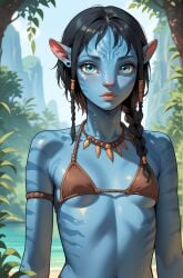 ai_generated alien avatar avatar:_the_way_of_water bikini bikini_top kiri_(avatar) na'vi petite petite_body petite_breasts petite_female small_breasts tagme