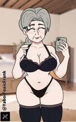 big_breasts gilf grandmother granny lingerie older_female original original_character self_upload selfie selfie_pose yaboitoxicfrank