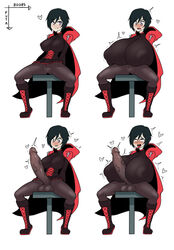 1futa ahe_gao areolae autopaizuri balls bimbo black_hair boots breast_expansion breast_growth breasts bulge clothed dickgirl erection erection_under_pantyhose female futa_only futanari heart huge_breasts huge_cock intersex looking_at_viewer looking_down open_mouth pantyhose penis penis_expansion penis_growth purple_eyes rolling_eyes ruby_rose rwby short_hair sinensian sitting smile solo testicles text tongue tongue_out transformation trembling uncensored veins veiny_penis white_background