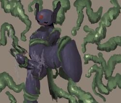 1futa cum cum_drip cum_on_body female_focus female_only genital_fluids iterator_(rain_world) looks_to_the_moon_(rain_world) rain_world robot robot_girl robot_humanoid robot_penis tentacle tentacle_job tentacle_sex thick_thighs thighs